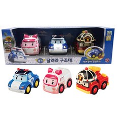 로이토이즈 로보카폴리 달려라 구조대 3종 세트, 혼합색상, 1개