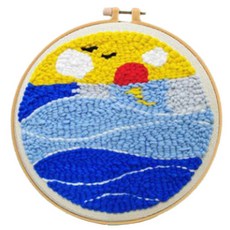 DIY 양모 자수 초보자용 21cm, 1세트, 일몰