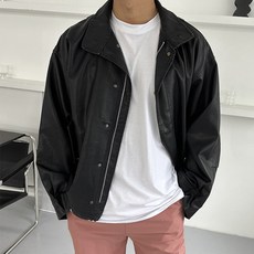 머시따 남성용 레더 블루종 필드 자켓