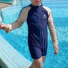 이유몽 아동용 데일리핏 라운드넥 래글런 긴팔 바디수트 수영복 E6H162