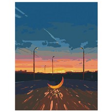 로디즌 명화 그리기 DIY 세트 40 x 50 cm, 달리는 달, 1개