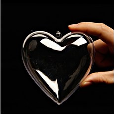 塑膠壓克力透明球 5入, 愛心