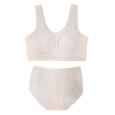 輕盈透氣網紗無鋼圈運動內衣 IJ4+內褲 AI03組