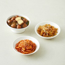 비움반찬 베스트 모둠반찬 메추리알조림 200g + 볶음김치 150g + 명엽채튀김 70g 세트, 1세트