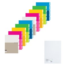 ECO Chungwoon 多色5層文件夾 A4 10入+L型PP名片文件夾 A4 10入, 顏色隨機（5段架）+透明（L架）, 1個