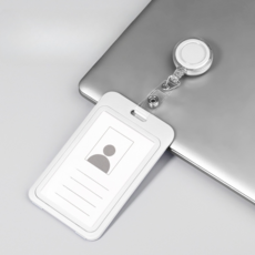 Goems 易拉扣名牌 姓名牌 7 x 11.2 cm, 2個, 白色直式