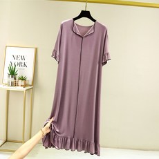 스타 하늘 레이스 빅사이즈 임산부 반팔 잠옷 원피스