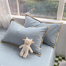 彩虹飯店感性刺繡滾邊亮點飯店式枕頭套