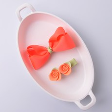 HAIRBOW 玫瑰緞帶髮夾組