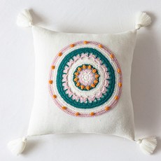 Moment圓形太陽圖案流蘇靠枕 CJ-MA99, 混色