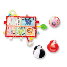 아기 바스락 촉감 동물책 + 숫자공 + 잡기쉬운 초점공 2p 세트, 도윤