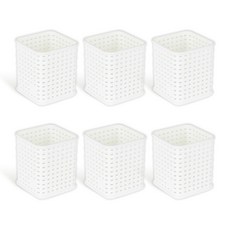 MY STYLE 藤編正T籃 1號, 白色, 6個