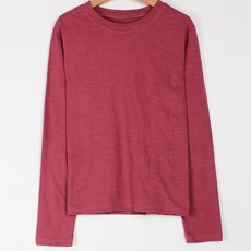 빼빼 여성용 라운드넥 세미크롭 슬라브 티셔츠