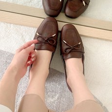 첫걸음 여성용 핀치 리본 로퍼 2cm