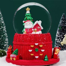 Quardi 聖誕音樂盒雪球自動降雪全旋轉火車聖誕老人, 混色