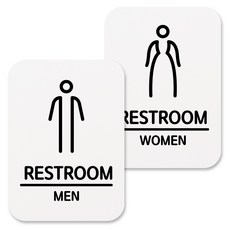 뭉키데코 부착형 화장실 안내표지판 J 화이트, 화장실 남자여자002, 2개