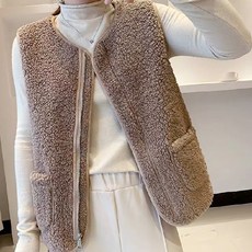 Raratina 女款Elio羊羔毛口袋拉鍊背心