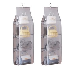 Dailin 網眼包包收納掛袋 8格, 2個, 灰色