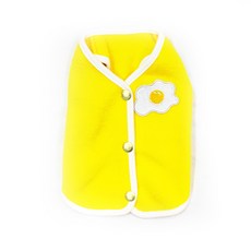 블랭크도그 강아지 와펜포인트 후리스 조끼, YELLOW, 1개