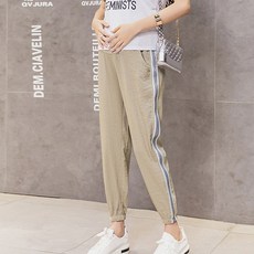 실버 사이드 하이웨스트 임산부 조거팬츠