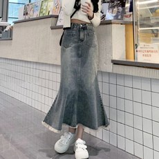 PEONIST 流蘇口袋丹寧長版牛仔裙