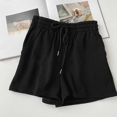 여성용 베니드 츄리닝 밴딩 잠옷 편안한 주머니 데일리 반바지