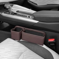 AUTO CREW 車用模組化皮革側邊置物袋杯架 AC-S8, 1個, 摩卡棕
