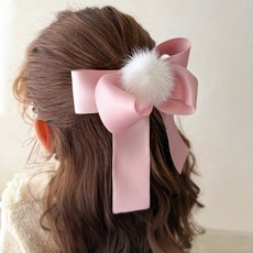 채니봉봉 스노우 멜팅 리얼 왕리본 자동 헤어핀