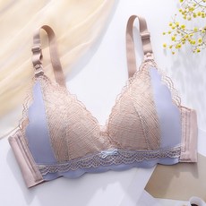 雙色線條蕾絲哺乳內衣