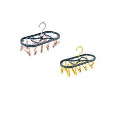 襪子內衣曬衣架 粉紅色 + 黃色, 1套