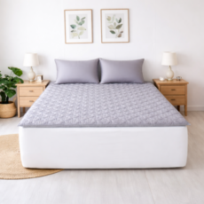 직접제작 60수 모달 미끄럼방지 돌 흙침대 패드 토퍼, 그레이