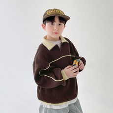 BerryCloset 男童可朗芙半拉鍊兒童幼兒青少年防風套頭長袖大學T