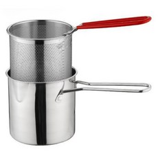 Modern Muse 家用迷你不鏽鋼油炸鍋, 1個, 銀色, 12cm