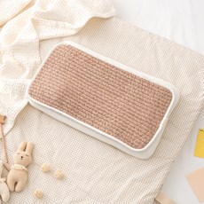 Malolotte 幼兒用覆蓋純棉人造絲汗枕墊, 米色