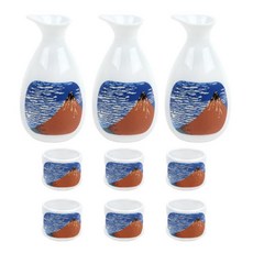 O 椅 A 火山風景瓷酒瓶+酒杯2p套組, 3套, 瓶子 3p + 玻璃 6p