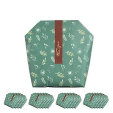 花園禮物袋 Medium 20入 + 腰封貼紙 20入, 綠色(禮物袋), 棕色(腰封貼紙), 1套
