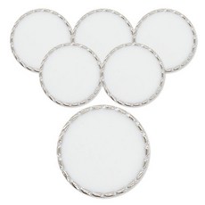 ButtonKing 梳紋環氧樹脂鈕扣 23mm, 6個, 白色Ni