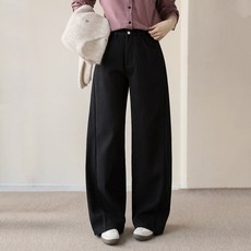 andstyle 女款 長版/短版/基本款長度 發熱褲 第7彈 貼合刷毛斜紋棉開衩內鬆緊帶寬褲 265015