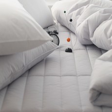 BasicTone 韓國製高密度60支純棉加大尺寸鬆緊帶固定式床墊, 亮灰色