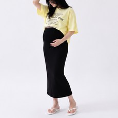 I CAN SIMPLE 俐落修身H字型鬆緊帶長版孕婦裙