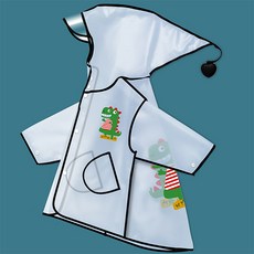 JOYMULTI 兒童半透明恐龍帽簷雨衣