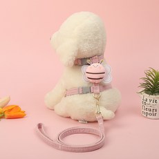 Puppy Line 寵物蜜蜂外出胸背帶 + 牽繩套組, 粉紅色, 1個