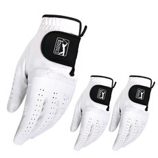 PGA TOUR Max Pro男款羊皮高爾夫手套 左手用, 白色 + 黑色