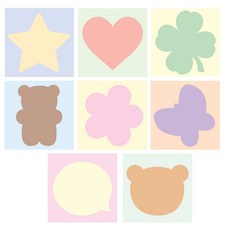 D805形狀便條紙 8種*100張, 混色, 1套