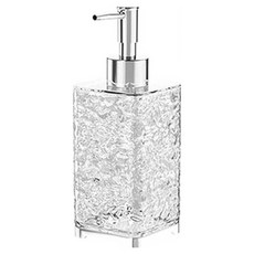 MONACO OLIVE 吊燈紋理方形皂液器 400ml, 1個, 透明