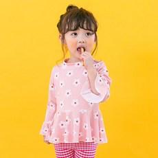 GOING KIDS 女童款花朵印花長袖泳衣