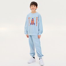 unifriend 兒童火箭九分小毛圈大學T上下套裝