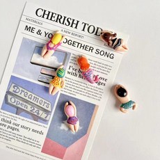 Lovely Farm 冰箱磁鐵 6件組, 游泳的人