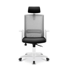 체어포커스 컴즈 메쉬 의자 C305WH, 등판:그레이, 머리+방석:블랙