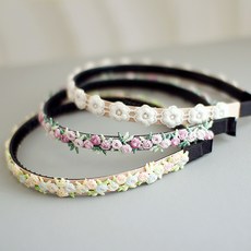 花朵刺繡髮箍 3個入